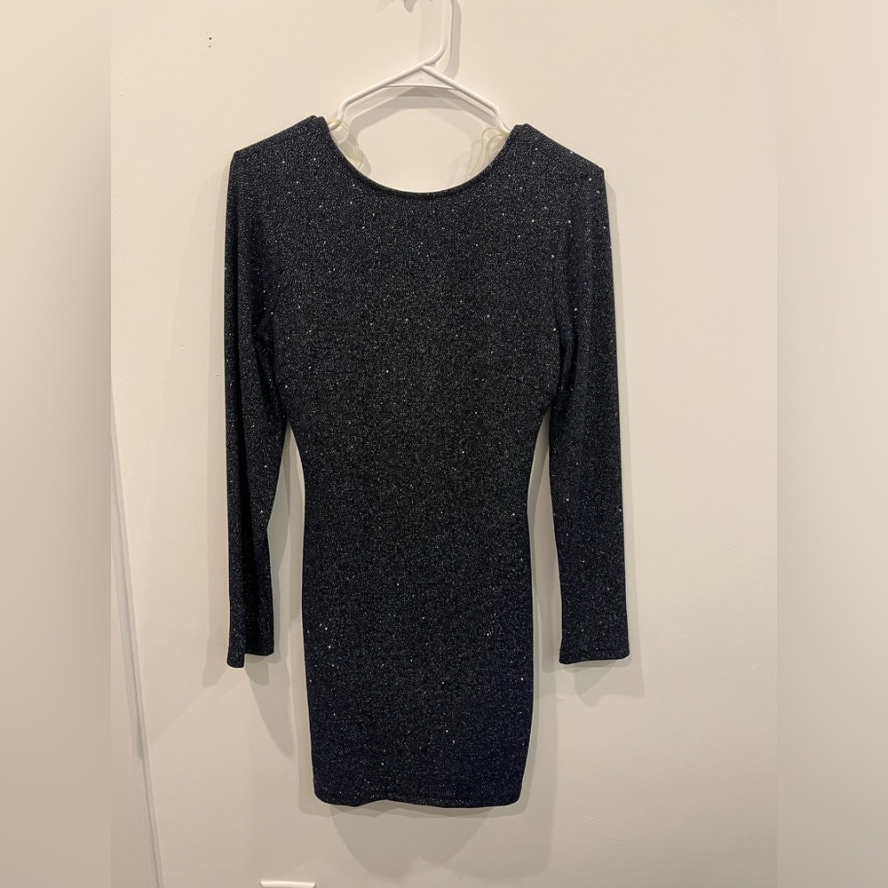 MINI BODYCON DRESS - PRIVY, NAVY WITH SPARKLES SIZE MEDIUM